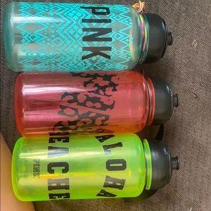 Pink water bottles